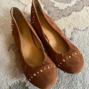 Jcrew camel suede flats